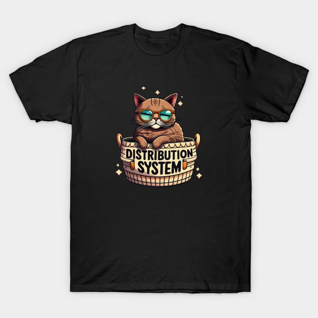 Cat distribution system T-Shirt by qpdesignco